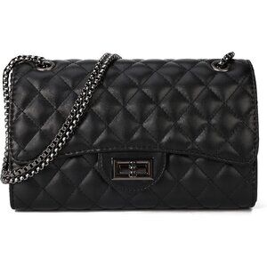 🆕 Women Black Strap Stylish Clutch Purse Quilted Ladies Chain Crossbody Bags